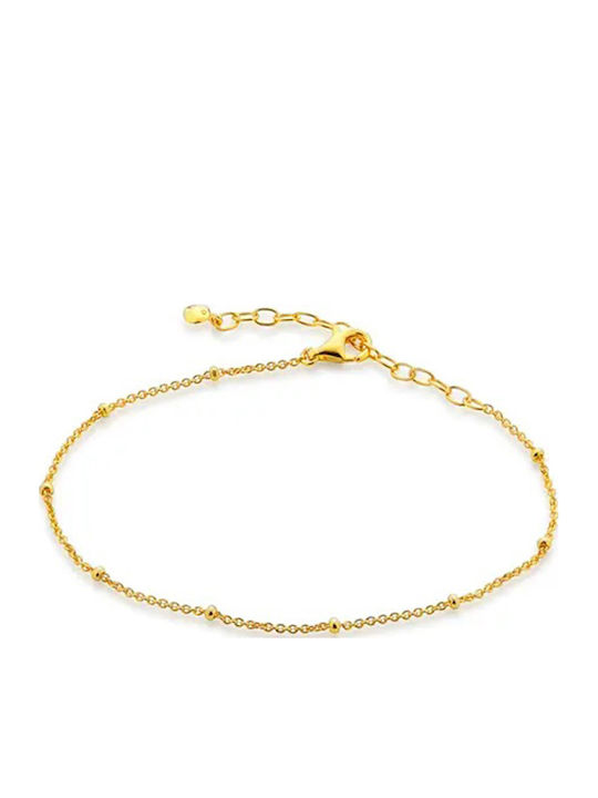 Theodora's Jewellery Vergoldetes Fußarmband aus Stahl