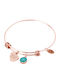 Natalie Gersa Friends Women's Bracelet Handcuffs with Heart Design in Stainless Steel Gold Plated with Zircon 21cm