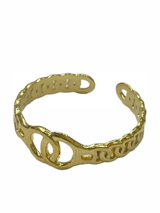 Kostibas Fashion Damen Ring aus Stahl Vergoldet