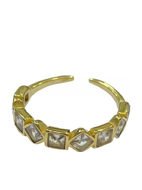 Kostibas Fashion Damen Ring aus Stahl Vergoldet