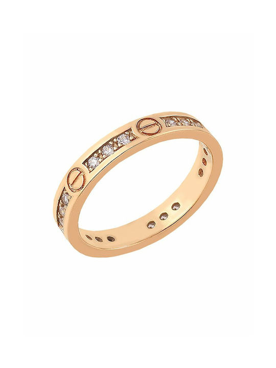 Paraxenies Damen Ring mit Zirkonia aus Silber Vergoldeter