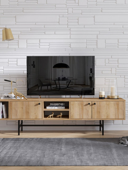 TV Stand Wooden Beige L180xW40xH50cm