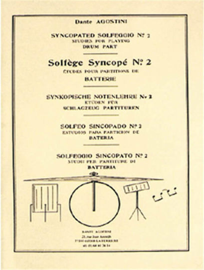Dante Agostini Agostini Dante Solfege Syncope No.2 Метод за учене за Барабани