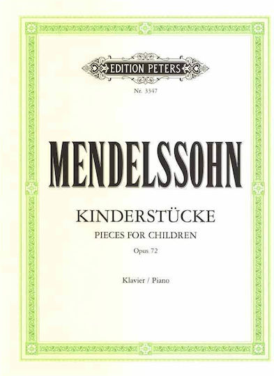 Edition Peters Mendelssohn Παρτιτούρα για Πιάνο