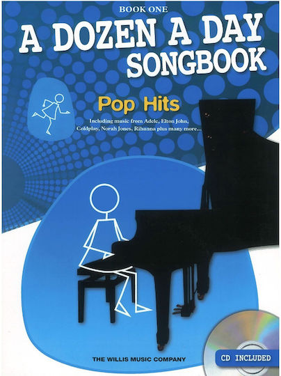 Willis Music Edna-Mae Burnam A Dozen A Day Songbook Book 1 Pop Hits за Пиано + CD