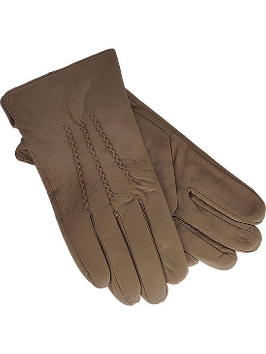 Beige Leder Handschuhe