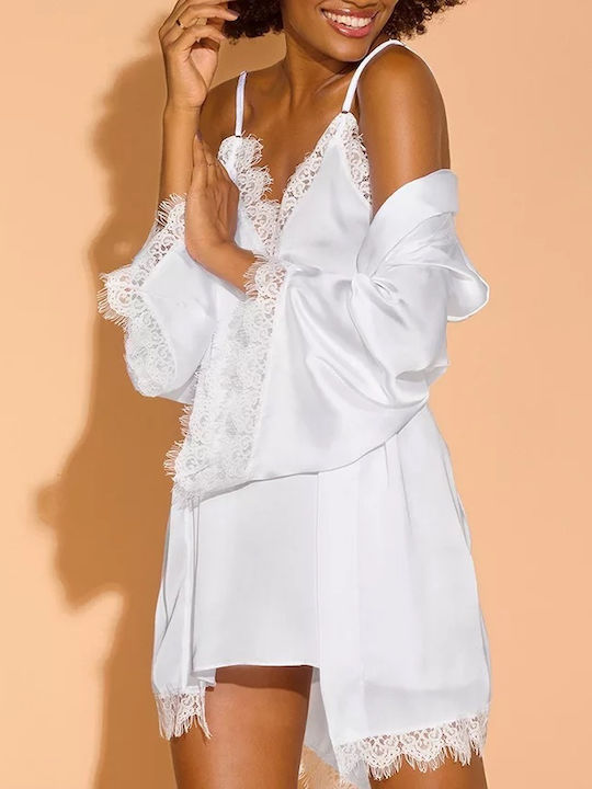 La Lolita Amsterdam Winter Bridal Women's Robe with White Nightgown Amelie