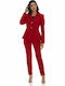 RichgirlBoudoir Long Women's Waisted Blazer Red