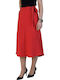 High-waisted Midi Skirt Cloche Red