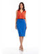 Bellino High Waist Women's Pencil Skirt Blue