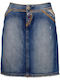 Top Ten Denim Pencil Mini Skirt in Blue color