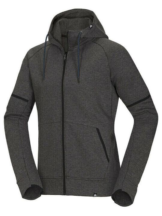 Men's Cardigan with Hood Gray