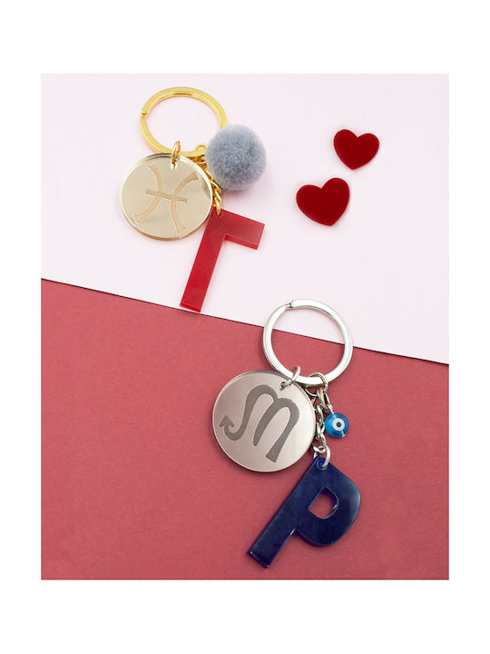 LifeLikes Keychain Plastic Monogram Gold