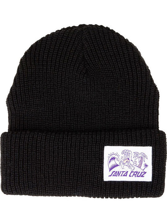 Beanie Unisex Σκούφος με Rib Πλέξη σε Μαύρο χρώμα