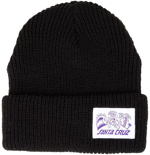 Beanie Unisex Σκούφος με Rib Πλέξη σε Μαύρο χρώμα