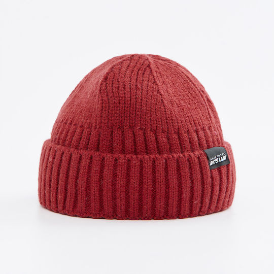 Ribbed Beanie Cap Brown