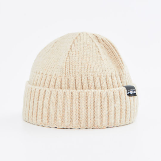 Ribbed Beanie Cap Beige