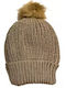 Pom Pom Beanie Frauen Beanie mit Rippstrick in Khaki Farbe