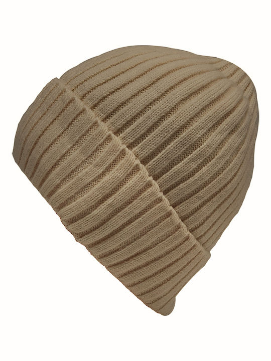 Gift-Me Knitted Beanie Cap Beige