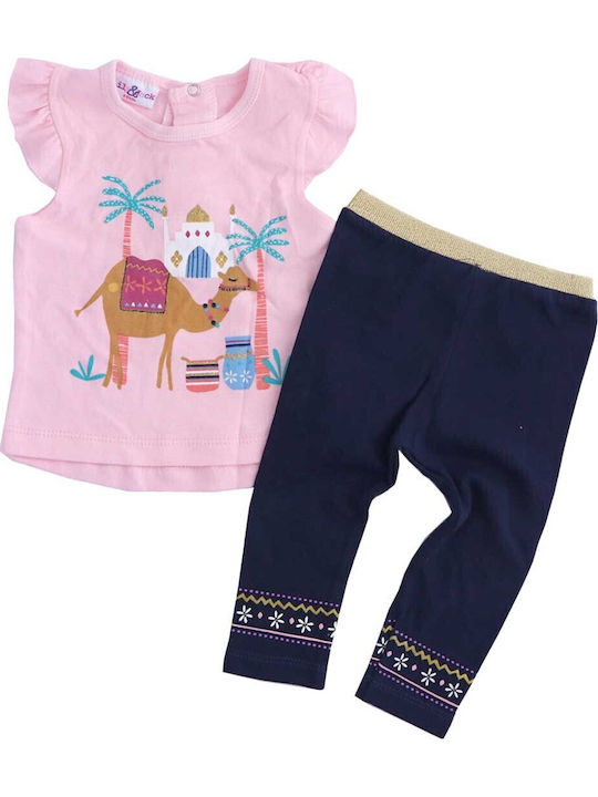 Set pentru copii cu pantaloni Vară 2buc Roz