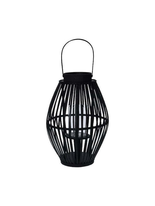 Koopman Tabletop Bamboo Lantern Black 26x26x35cm