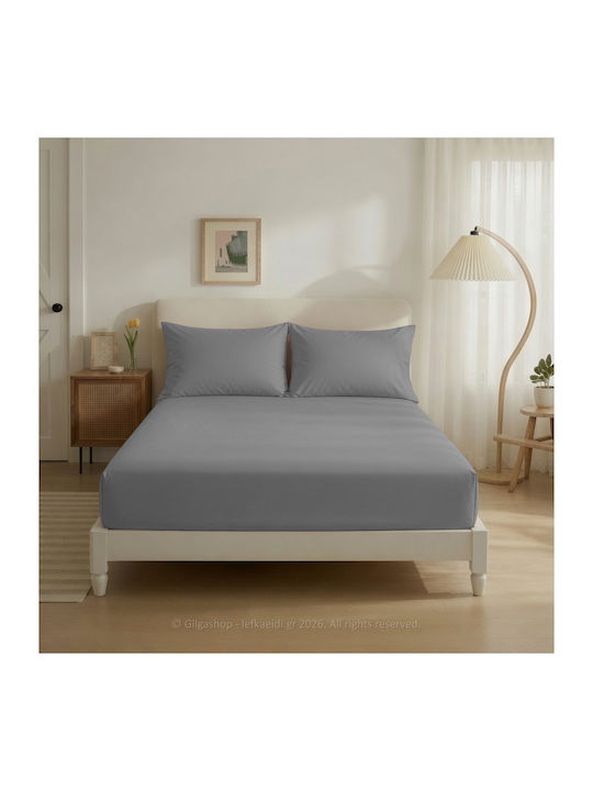 Casa Colori Sheet Semi Double with Elastic 120x200+30cm. Gray
