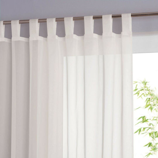 So'Home Κουρτίνα Παραθύρου με Τιράντες Λευκή 180x180εκ.