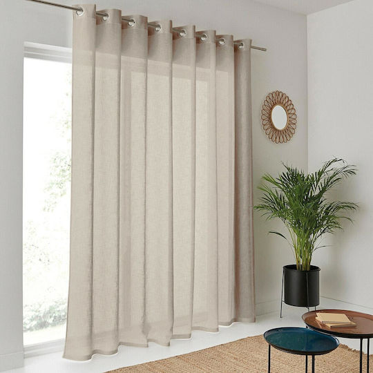 La Redoute Interieurs Κουρτίνα με Τρουκς Μπεζ 250x280εκ.
