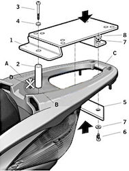 Shad Gehäuse-Halterung Für Honda SH 300 10-17