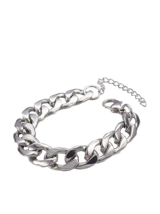 Theodora's Jewellery Ανδρική Chunky Αλυσίδα Χειρός Cuban από Ατσάλι Φαρδιά Πάχους 9mm