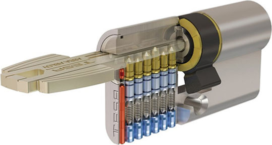 Assa Abloy Цилиндър за ключалка 90мм (30-60) с 5 ключове Сребрист