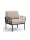 Outdoor-Sessel Polypropylen Rosa mit Kissen 79x78x88εκ.