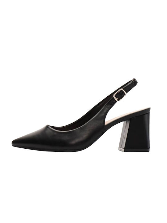Plato Synthetic Leather Pointed Toe Black High Heels