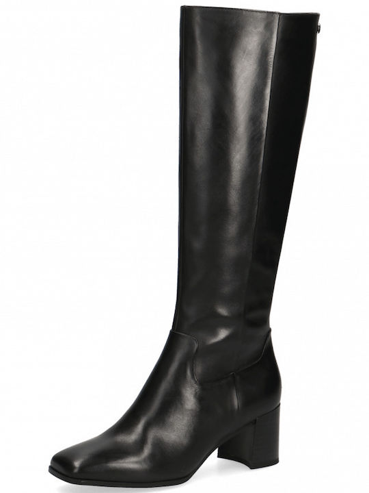 Caprice Anatomic Leather Women's Boots with Zipper Black