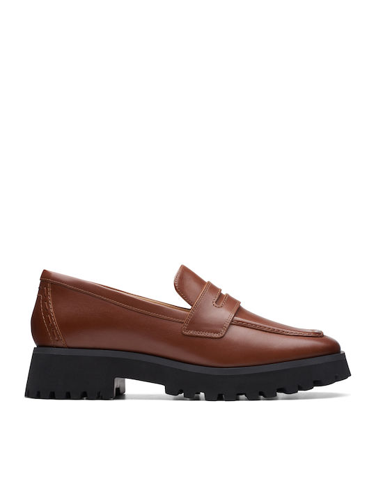 Clarks Stayso Edge Кожени Дамски Мокасини в Кафяв Цвят
