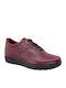 Leather Women's Moccasins in Burgundy Color
