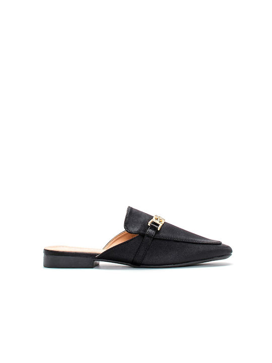 Plato Chunky Heel Mules Black