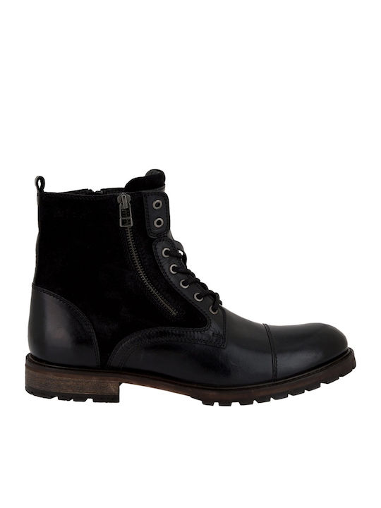 Leder Schwarz Herrenstiefel