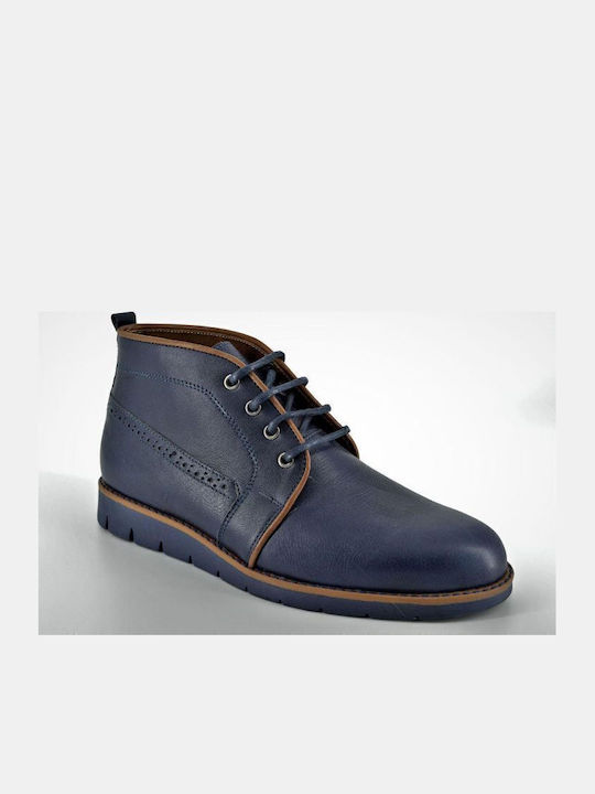 Antonio Shoes Δερμάτινα Μπλε Ανδρικά Μποτάκια