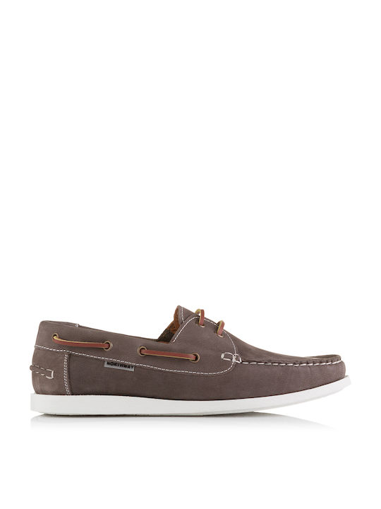 Northway Suede Ανδρικά Boat Shoes σε Γκρι Χρώμα