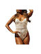 La Lolita Amsterdam Frauen Bodysuit mit Spitze Weiß