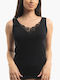 Women's Sleeveless Cotton T-Shirt Black