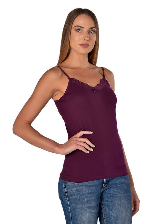 Jokers Women's Cotton T-Shirt with Spaghetti Strap Purple