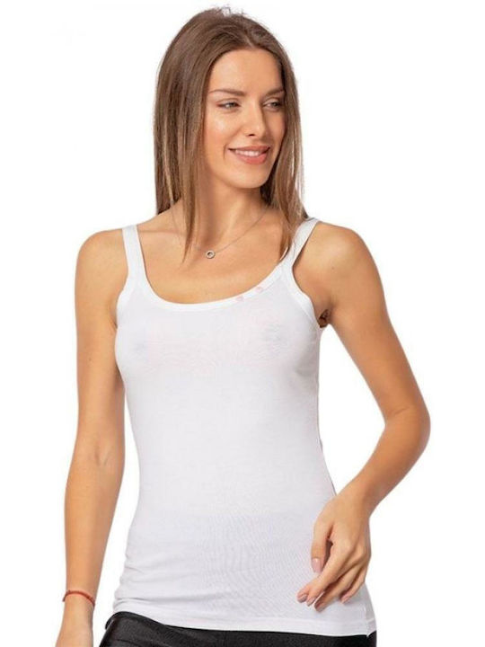 Sexen Bumbac Alb Tricou pentru femei cu curea de spaghete