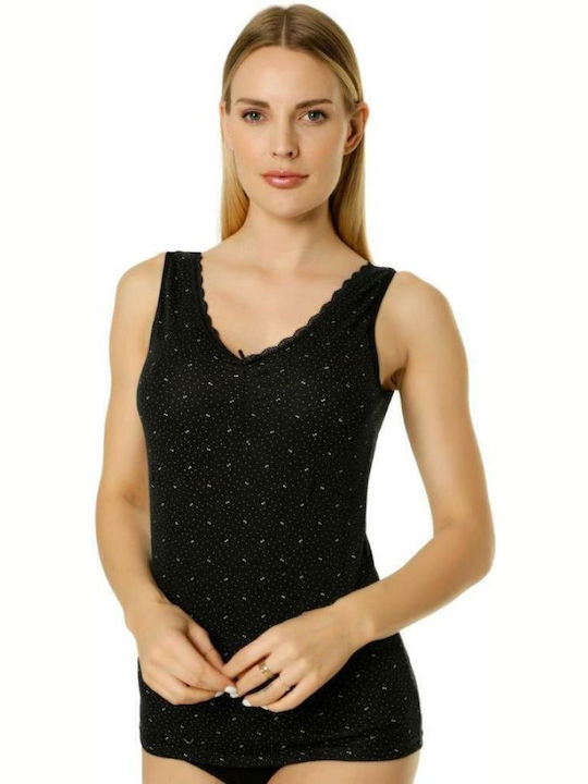 Sexen Ärmellos Schwarz Damen T-Shirt