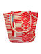 Τσάντα Θαλάσσης με Ethnic σχέδιο Κόκκινη