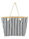 Aquablue Fabric Beach Bag Black with Stripes