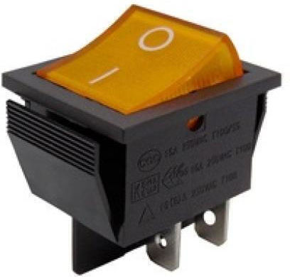 On-Off switch Rocker with Lighting Yellow 1pcs