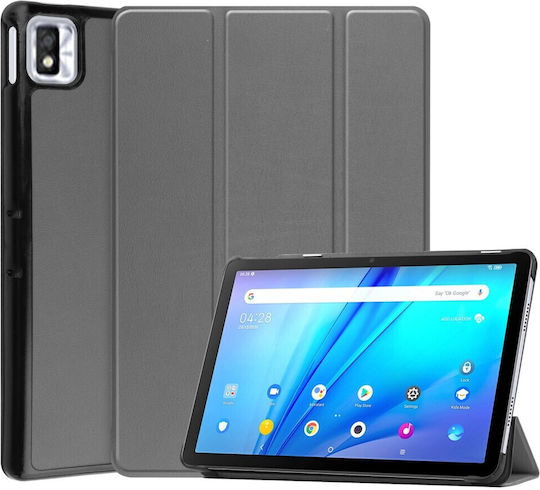 Tri-Fold Flip Cover Δερματίνης / Πλαστικό Γκρι ( Universal 10.1" )