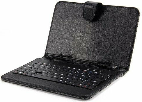 Clever Flip Cover Cu Tastatură În Engleză SUA Neagră Universal 7"